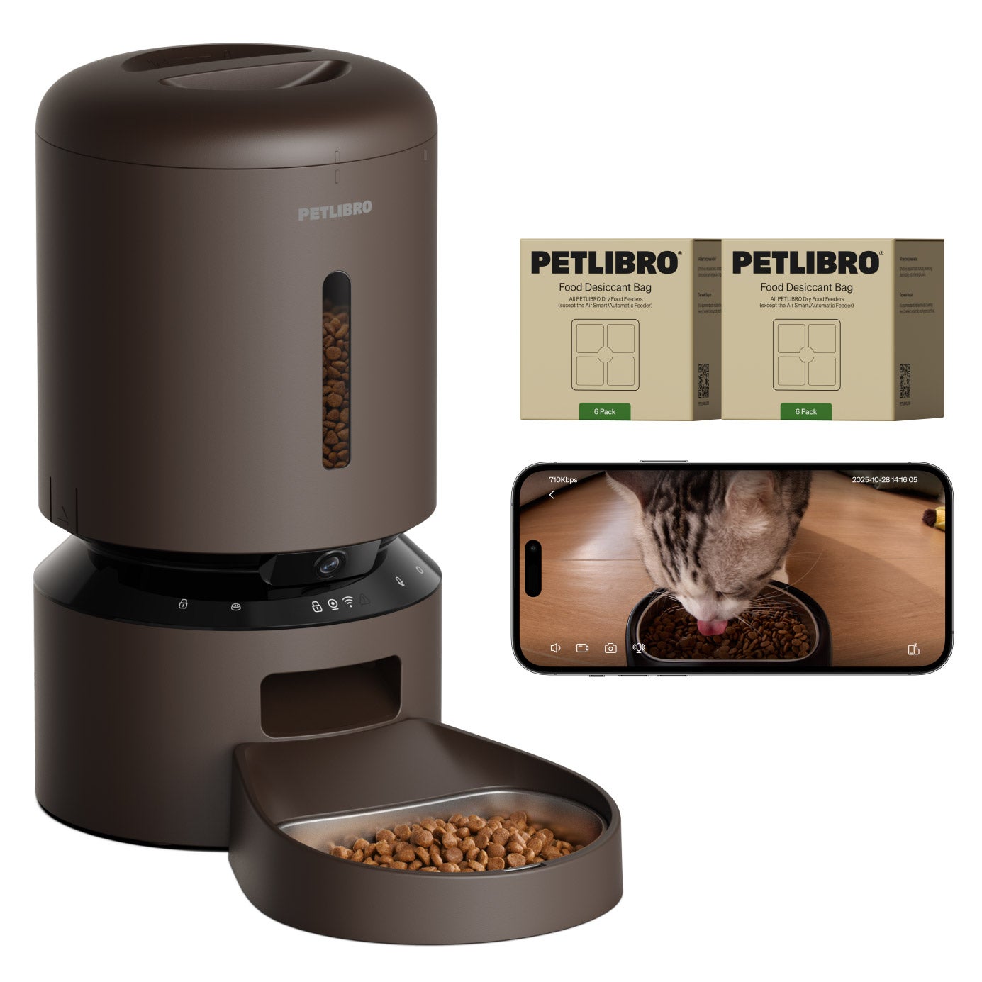 Petlibro Automatic Camera Feeder with 12-Pack Desiccant Bags Bundle