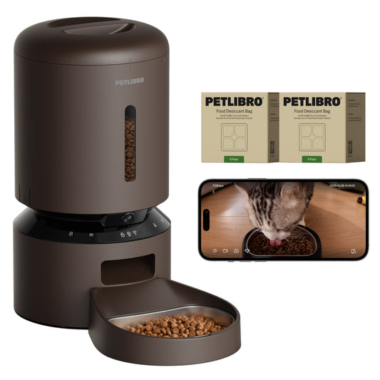Petlibro Automatic Camera Feeder with 12-Pack Desiccant Bags Bundle